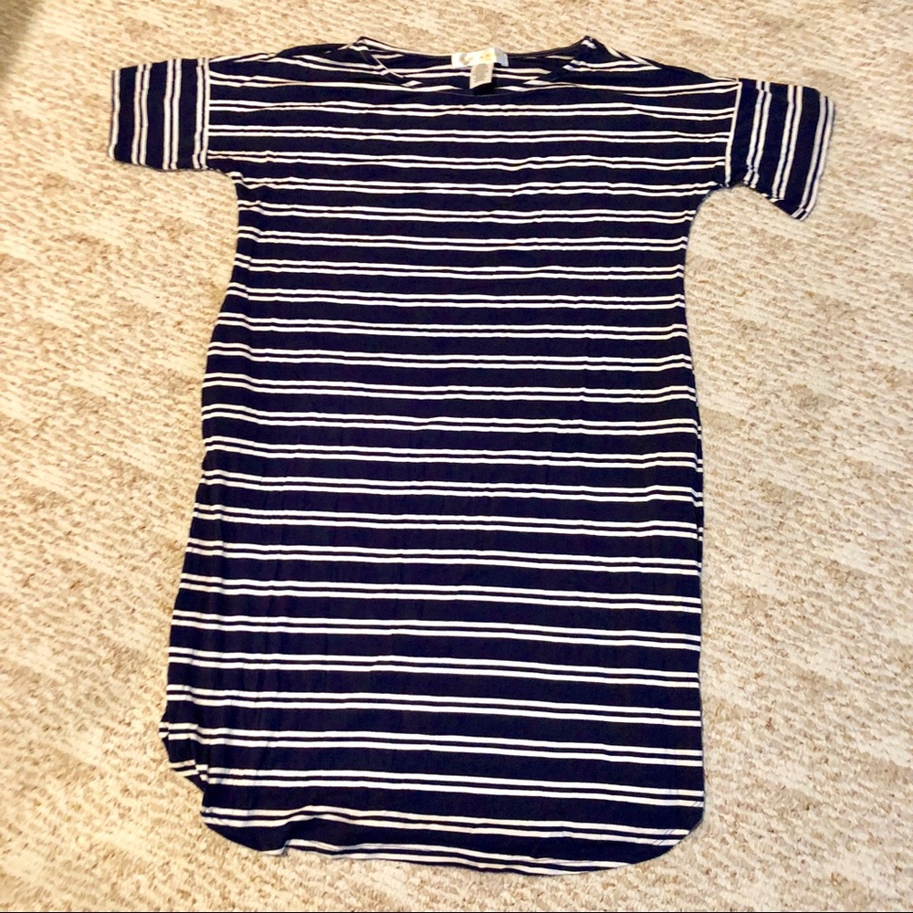 BRAND NEW Striped blue & white t-shirt midi dress